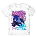 Sasuke Attack White Men's Tee for Anime, Naruto