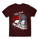 Sasuke Uchiha – The Avenger Burgundy Men's Tee for Anime, Naruto