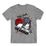 Sasuke Uchiha – The Avenger Grey Melange Men's T-shirt for Anime, Naruto