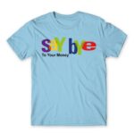 Say Bye Sky Blue Men's Tee for Brand Parody, Funny