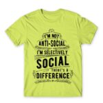 Selectively social Apple Green Men's T-shirt for Antisocial, Funny