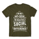 Selectively social Army Men's Tee for Antisocial, Funny