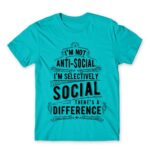 Selectively social Atoll Blue Men's T-shirt for Antisocial, Funny