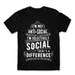 Selectively social Black Men's Tee for Antisocial, Funny