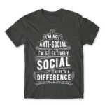 Selectively social Dark Grey Men's T-shirt for Antisocial, Funny