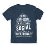 Selectively social Denim Men's Tee for Antisocial, Funny