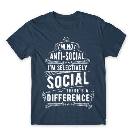 Selectively social Denim Men's Tee for Antisocial, Funny