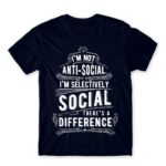 Selectively social Navy Men's Tee for Antisocial, Funny
