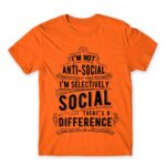 Selectively social Orange Men's Tee for Antisocial, Funny