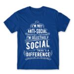 Selectively social Royal Blue Men's Tee for Antisocial, Funny