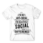 Selectively social White Men's T-shirt for Antisocial, Funny