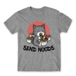 Send Noods Grey Melange Men's T-shirt for Cute Badass, Funny