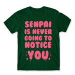 Senpai won’t notice Bottle Green Men's Tee for Anime, Senpai