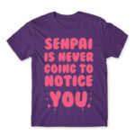 Senpai won’t notice Dark Purple Men's T-shirt for Anime, Senpai