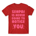 Senpai won’t notice Red Men's T-shirt for Anime, Senpai