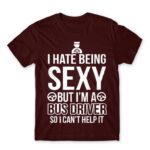 Sexy Bus Driver Burgundy Men's Tee for Bus Driver, Work