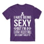 Sexy Bus Driver Dark Purple Men's T-shirt for Bus Driver, Work