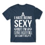 Sexy Bus Driver Denim Men's T-shirt for Bus Driver, Work