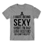 Sexy Bus Driver Grey Melange Men's T-shirt for Bus Driver, Work