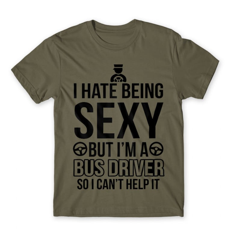Sexy Bus Driver Zinc Men's T-shirt for Bus Driver, Work
