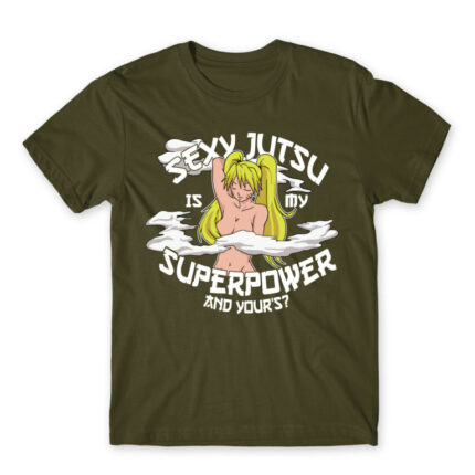 Sexy Jutsu super power Army Men's Tee for Anime, Naruto