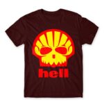 Shell Hell Burgundy Men's T-shirt for Brand Parody, Funny