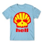 Shell Hell Sky Blue Men's T-shirt for Brand Parody, Funny