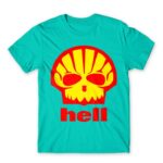 Shell Hell Turquoise Men's Tee for Brand Parody, Funny
