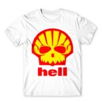 Shell Hell White Men's T-shirt for Brand Parody, Funny