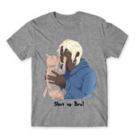 Shh, it’s okay Grey Melange Men's T-shirt for Anime, Original Character