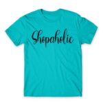 Shopaholic Atoll Blue Men's Tee for Funny, Shopping