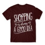 Shopping – A Good Idea Burgundy Men's T-shirt for Funny, Shopping
