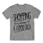 Shopping – A Good Idea Grey Melange Men's T-shirt for Funny, Shopping