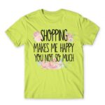 Shopping makes Me Happy Apple Green Men's Tee for Funny, Shopping