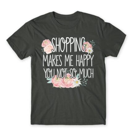 Shopping makes Me Happy Dark Grey Men's Tee for Funny, Shopping