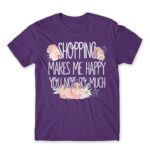 Shopping makes Me Happy Dark Purple Men's Tee for Funny, Shopping