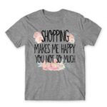 Shopping makes Me Happy Grey Melange Men's Tee for Funny, Shopping