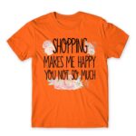 Shopping makes Me Happy Orange Men's T-shirt for Funny, Shopping