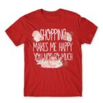 Shopping makes Me Happy Red Men's T-shirt for Funny, Shopping