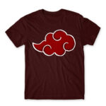 Simple Akatsuki Cloud Burgundy Men's Tee for Anime, Naruto