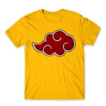 Simple Akatsuki Cloud Gold Men's Tee for Anime, Naruto