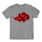 Simple Akatsuki Cloud Grey Melange Men's Tee for Anime, Naruto