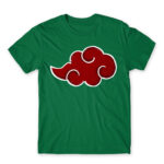Simple Akatsuki Cloud Kelly Green Men's Tee for Anime, Naruto