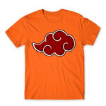 Simple Akatsuki Cloud Orange Men's T-shirt for Anime, Naruto