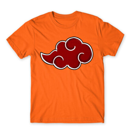 Simple Akatsuki Cloud Orange Men's T-shirt for Anime, Naruto