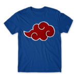 Simple Akatsuki Cloud Royal Blue Men's T-shirt for Anime, Naruto