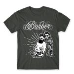 Skeleton barber Dark Grey Men's T-shirt for Hairdresser, Work