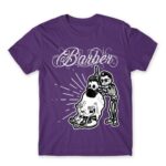 Skeleton barber Dark Purple Men's T-shirt for Hairdresser, Work