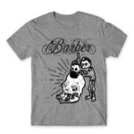 Skeleton barber Grey Melange Men's T-shirt for Hairdresser, Work