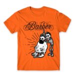Skeleton barber Orange Men's Tee for Hairdresser, Work